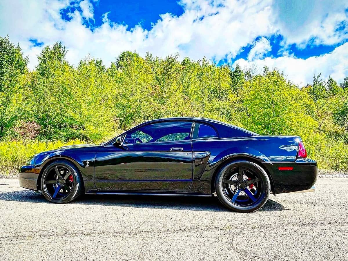Black 1999 Ford Mustang Cobra with xSeries Suspension