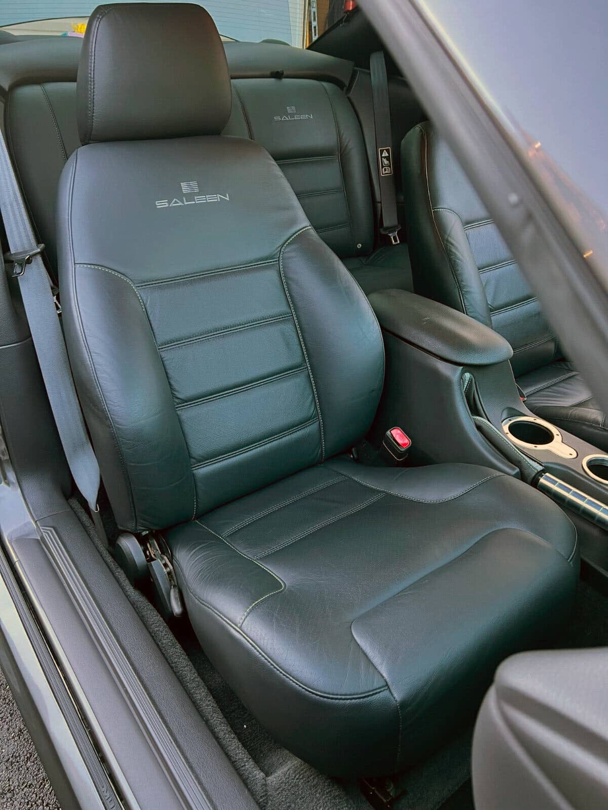 Saleen embroidered leather seats