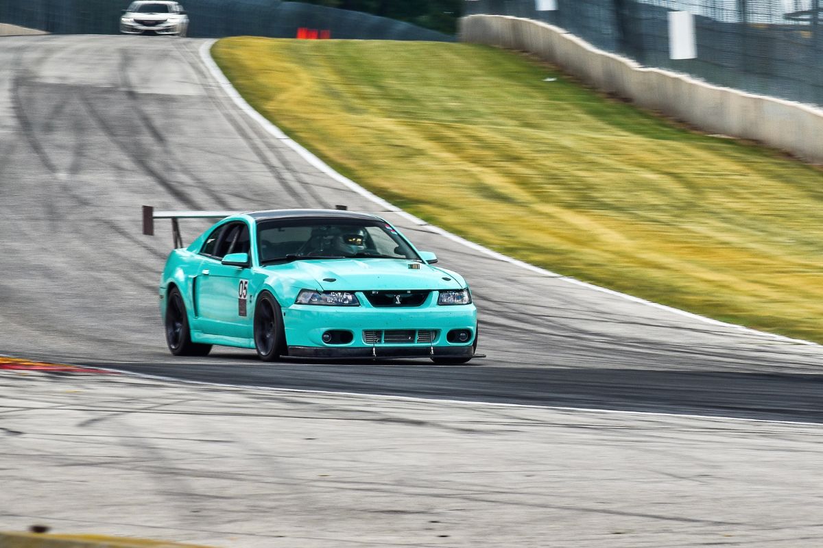 Boosted ford mustang sn95 at the track