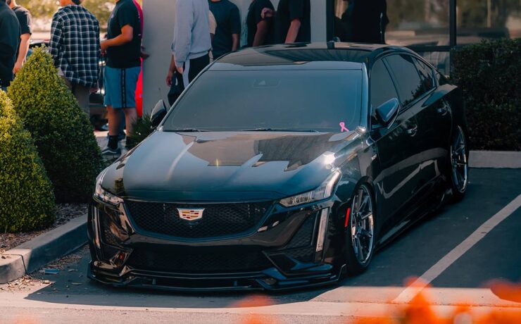Blacked out & Modified Cadillac CT5-V bagged on Air Suspension