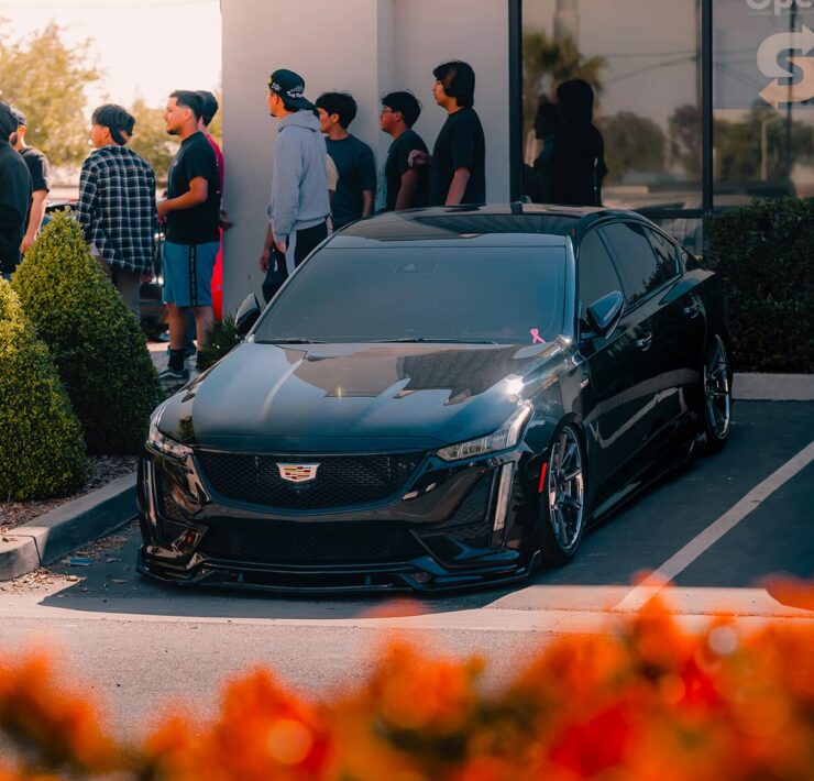 Blacked out & Modified Cadillac CT5-V bagged on Air Suspension