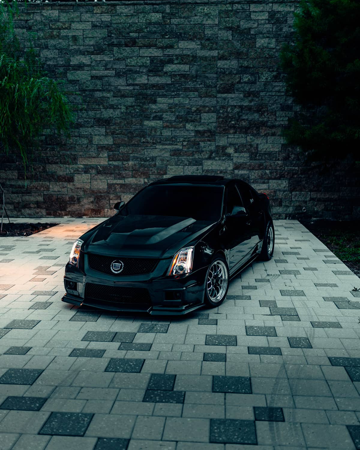 Modified and blacked out Cadillac CTS-V sedan on Welds