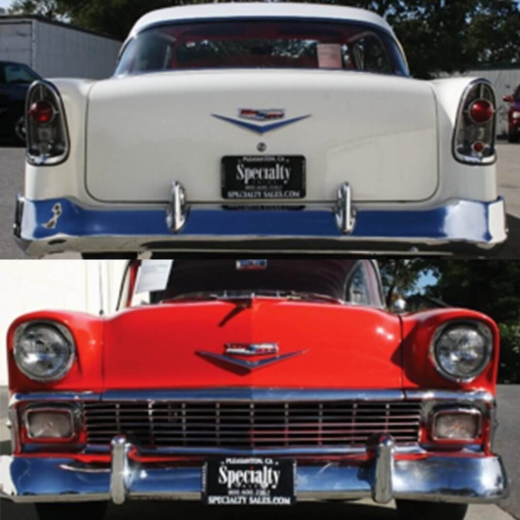 1956 Chevy Bel Air original red and white paint