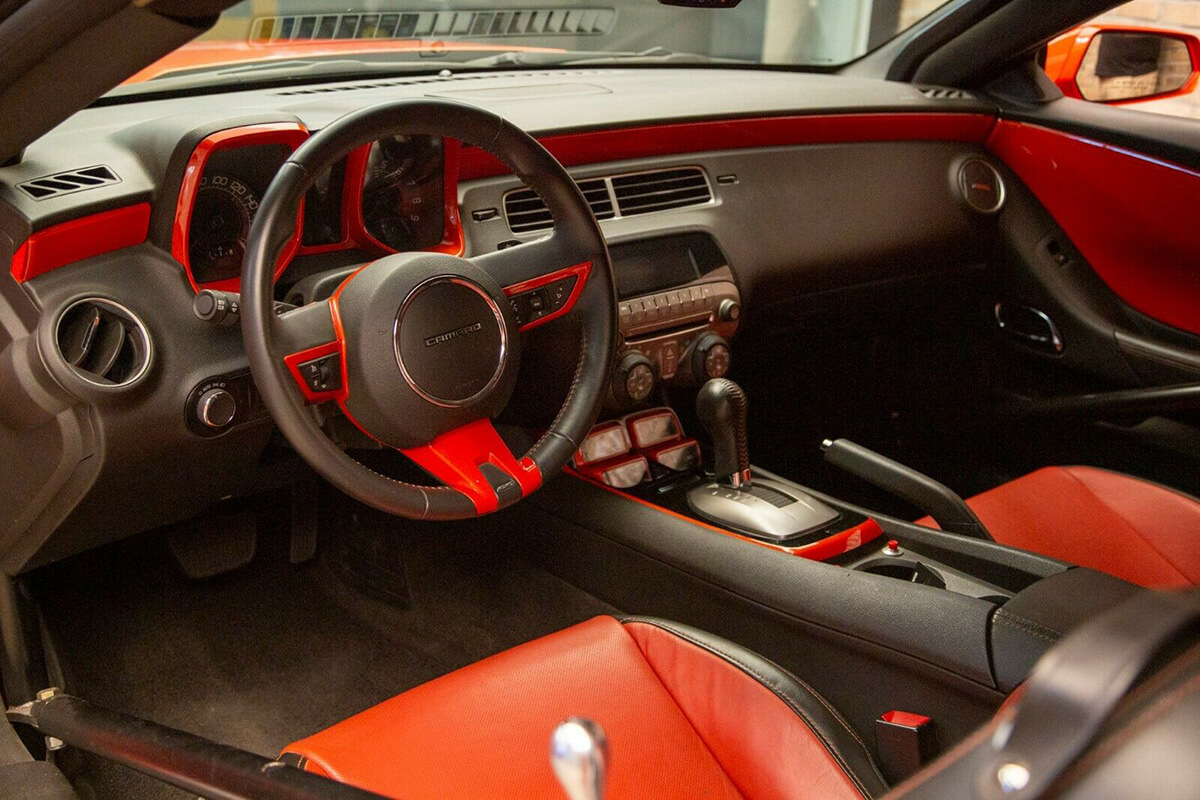 Black and red leather interior