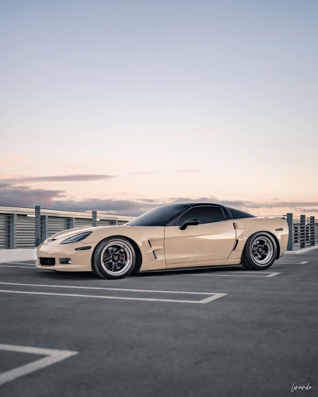 Lowered Chevy Corvette C6 with custom suspension