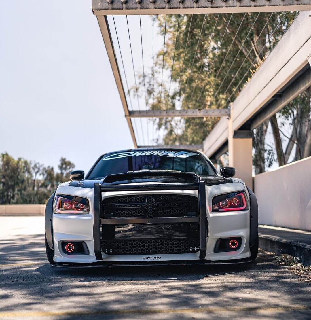 Bagged Dodge Charger with a push bar