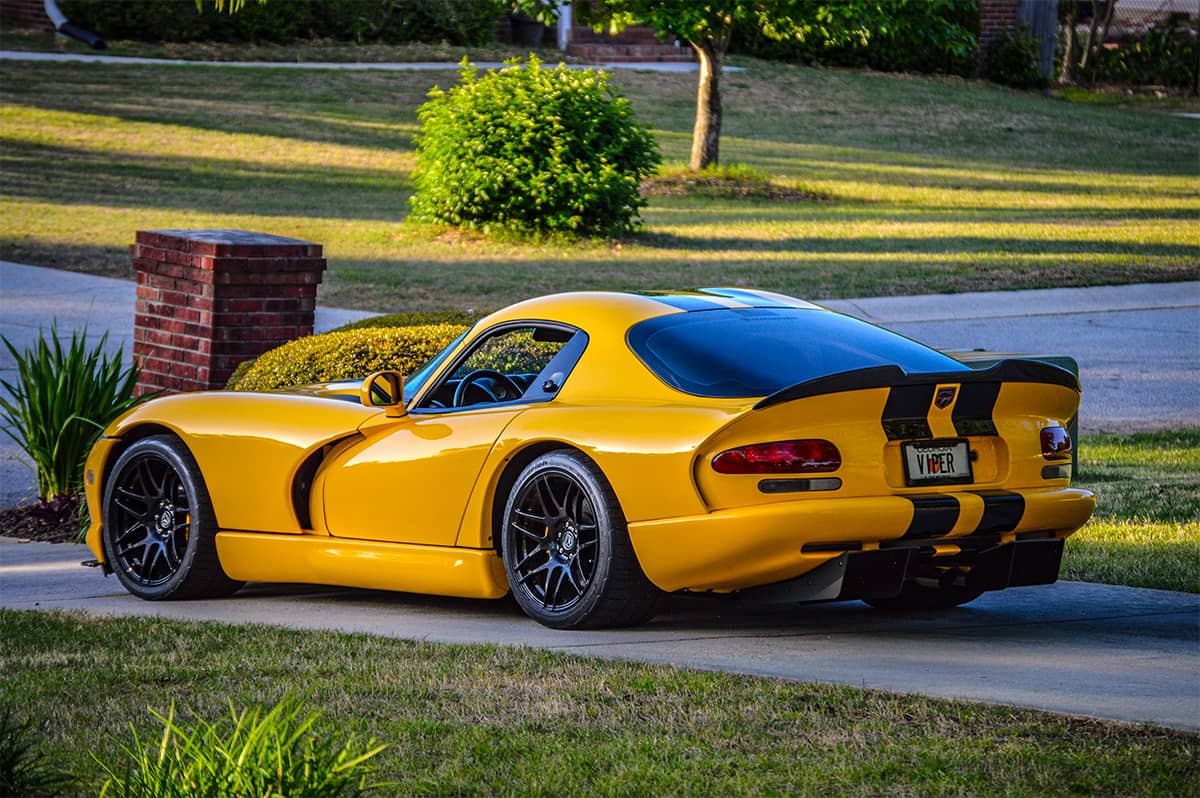 Lowered 2002 Dodge Viper on BC Coilovers