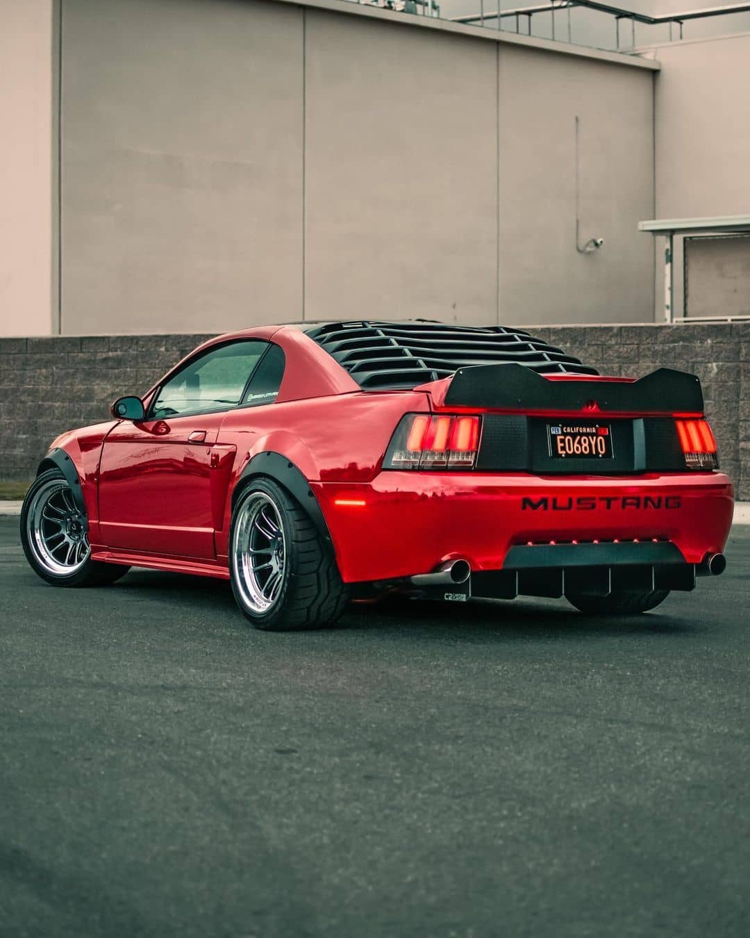 Modified Ford Mustang New Edge with wide 315/30R18 rear tires