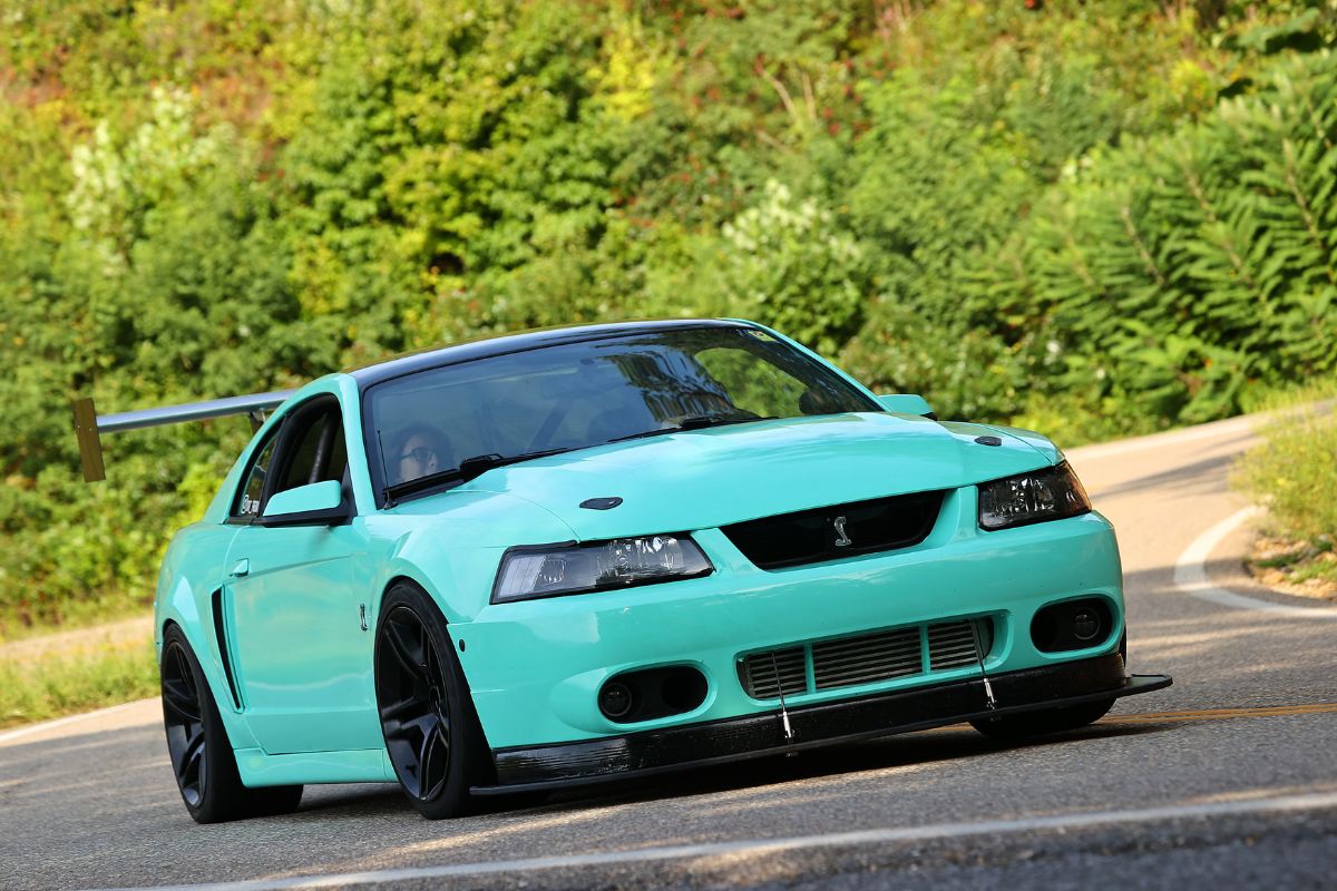 Boosted Ford Mustang Cobra with Terminator bumper and chin spoiler