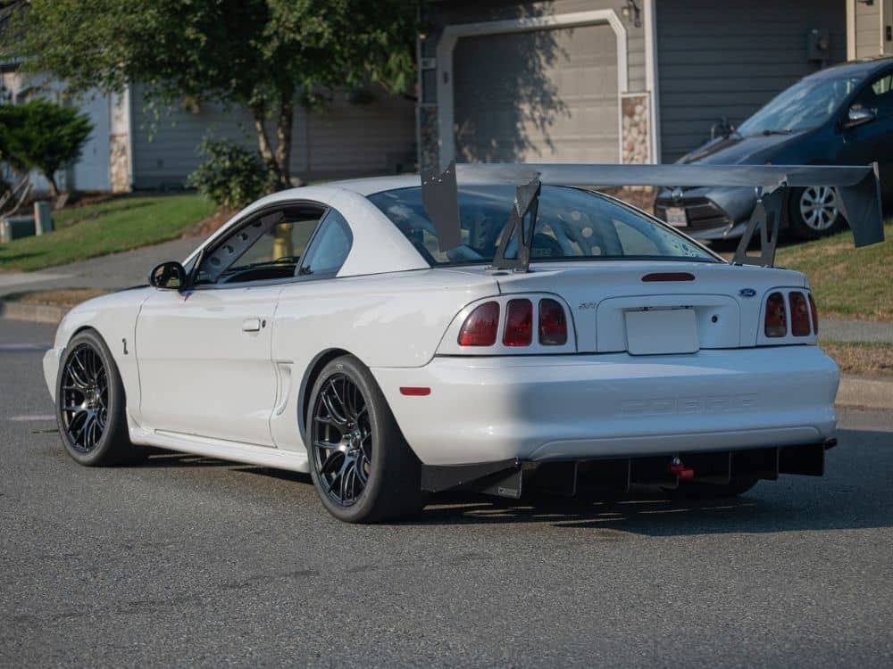 Ford Mustang SN95 track racing aluminum wing by Nine Lives Racing