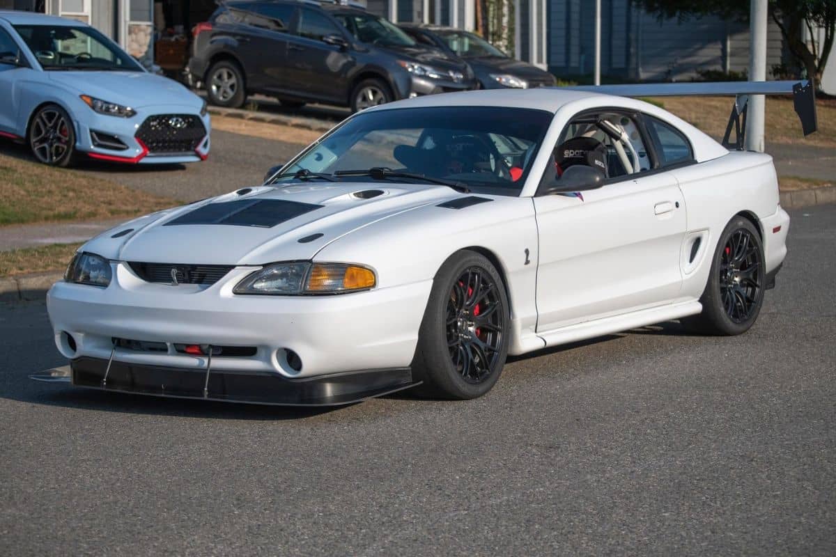 Track build Ford Mustang SN95 Cobra in. white color