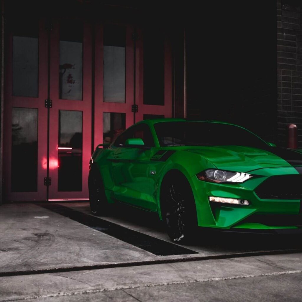 Green 2019 Ford Mustang gt boss
